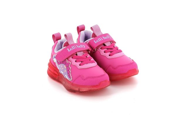 Παιδικό Αθλητικό Παπούτσι για Κορίτσι Lelli Kelly Dinosauro με Φωτάκια On/Off Χρώματος Φούξια LKAL3457
