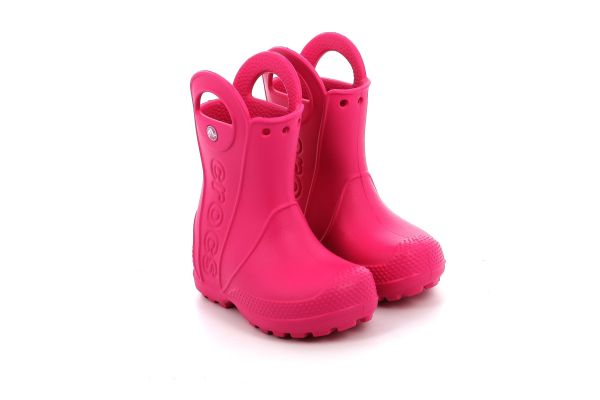 Children's Milk for Girl Crocs Handle It Rain Boot Kids Color Fuchsia 12803-6 X0