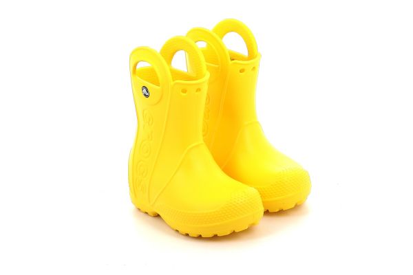 Children's Milk Crocs Handle It Rain Boot Kids Color Yellow 12803-730