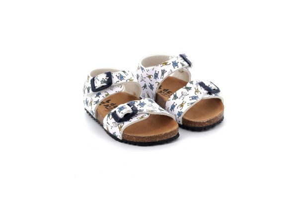 Children's Pedile for Boy Garvalin Sandalia Bio Estampada Color White 242468-B