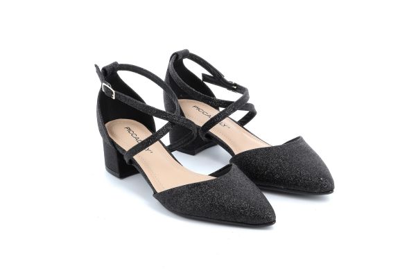 Γυναικεία Γόβα Piccadilly Χρώματος Μαύρο Glitter 739041-1