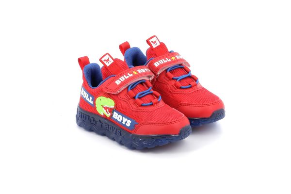 Παιδικό Αθλητικό Παπούτσι για Αγόρι Bull Boys T-Rex με Φωτάκια On/Off Χρώματος Κόκκινο DNAL4507-RS01