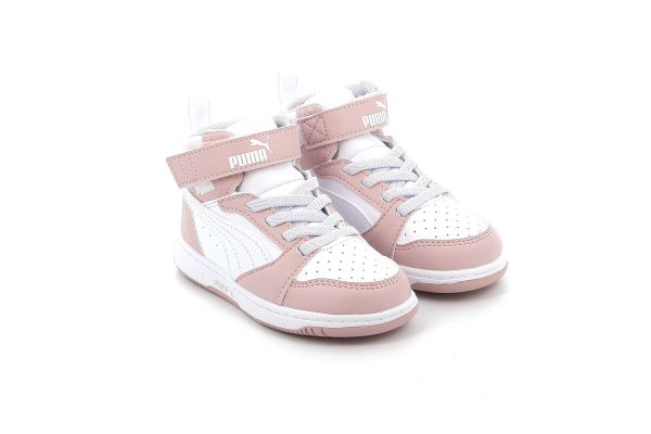 Children's Sports Boot for Girl Puma Rebound V6 Mid Ac+inf Color White 396542-20