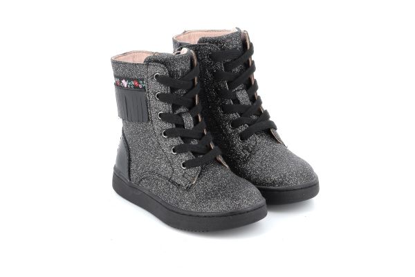 Children's Boot for Girl Lelli Kelly Frangetta Mix Color Black-Glitter LKFH4364AGL-NE01