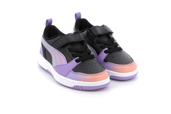 Παιδικό Αθλητικό Παπούτσι για Κορίτσι Puma  Rebound V6 Lo Blurry Dreams Ac+ps Χρώματος Μαύρο 400594-02