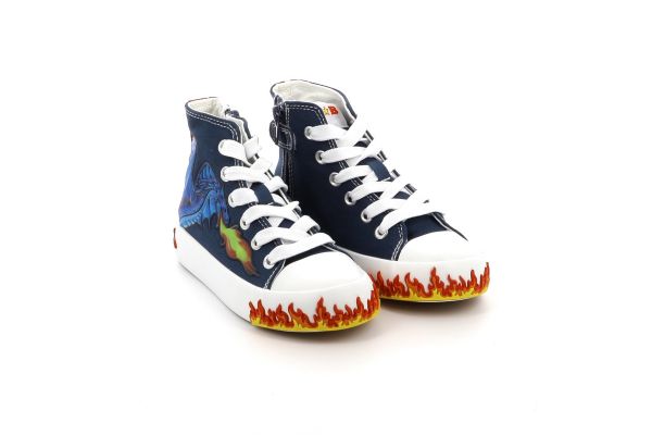 Παιδικό Μποτάκι Πάνινο Αγόρι Bull Boys Dragon 3 Χρώματος Μπλε BBEA5082-RY01