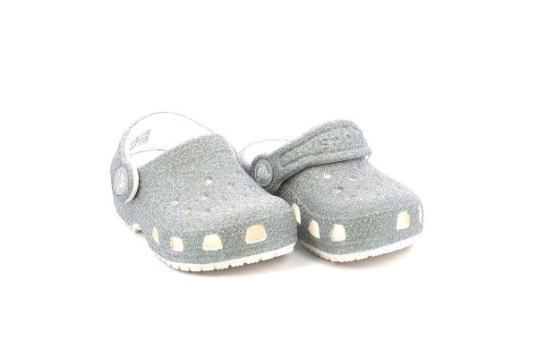 Children's Sambo for Girl Crocs Classic Iridescent Glitter Clog C Anatomical Colour Silver 210985-100