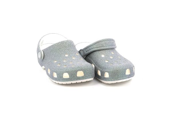Children's Sambo for Girl Crocs Classic Iridescent Glitter Clog C Anatomical Colour Silver 210986-100