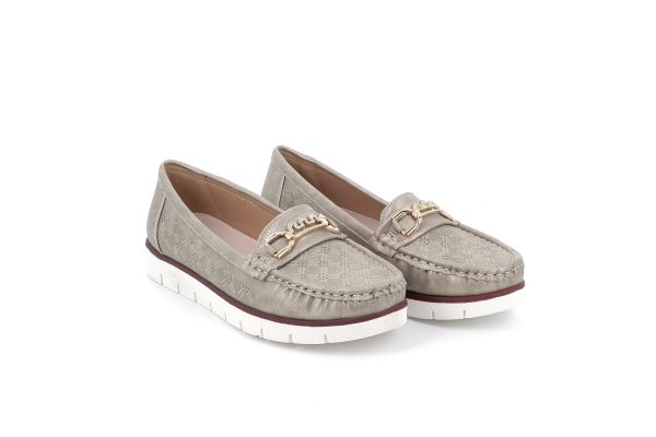 Γυναικείο Μοκασίνι B-Soft Ανατομικό Χρώματος Ασημί 10291