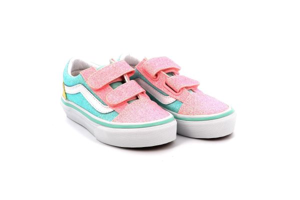 Children's Low Casual for Vans Old Skool Girl V Color Color Color Color Glitter VN000CYAZQP1