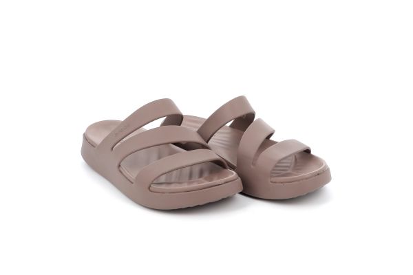 Γυναικεία Σαγιονάρα Crocs Getaway Strappy Ανατομική Χρώματος Καφέ 209587-0LF