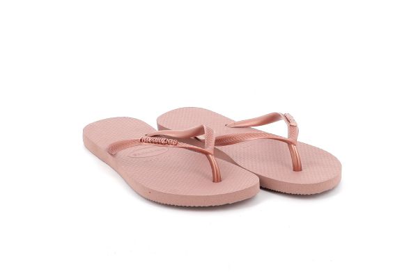 Γυναικεία Σαγιονάρα Havaianas Slim Logo Metallic Χρώματος Ροζ 4119875-6459