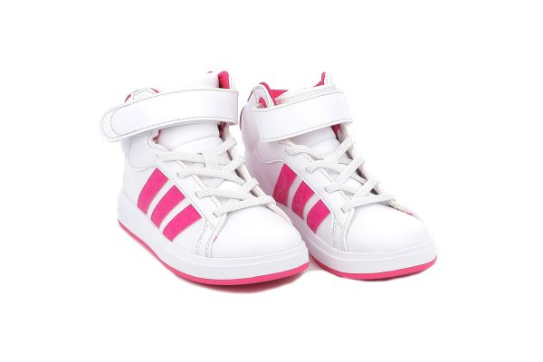 Παιδικό Αθλητικό Μποτάκι για Κορίτσι Adidas Grand Court Mid K Χρώματος Λευκό JR0806