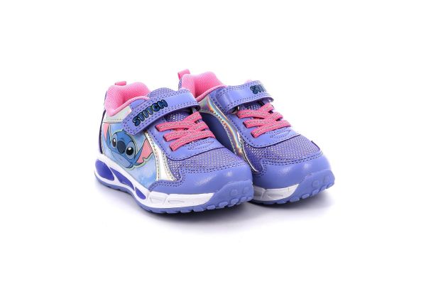 Παιδικό Αθλητικό Παπούτσι για Κορίτσι Disney Stitch με Φωτάκια Χρώματος Μωβ LS001195