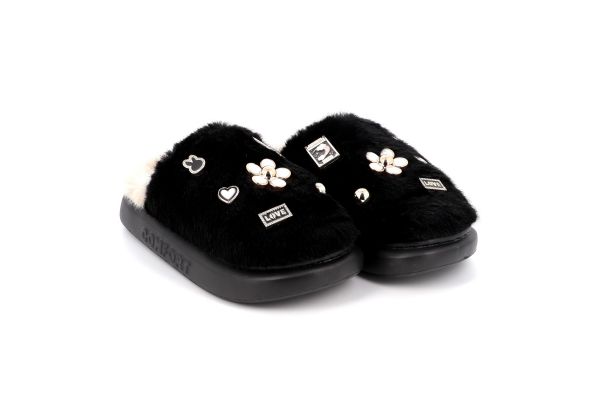 Γυναικεία Παντόφλα Adam's Χρώματος Μαύρο 896-25501-29.1