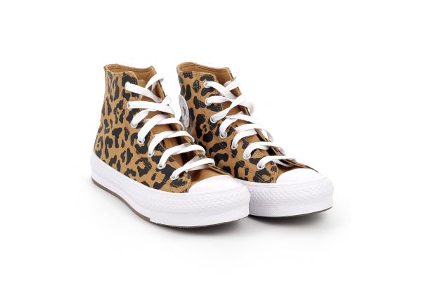 Παιδικό Μποτάκι για Κορίτσι Converse All Star Ctas Eva Lift Hi Χρώματος Καφέ - Λεοπάρ A16551C
