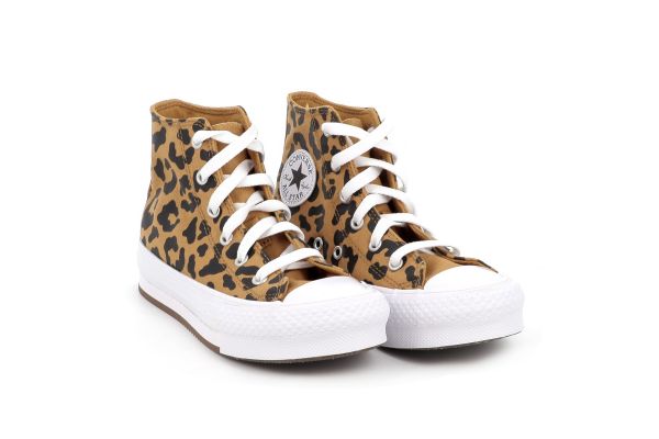 Παιδικό Μποτάκι για Κορίτσι Converse All Star Ctas Eva Lift Hi Χρώματος Καφέ - Λεοπάρ  A16552C