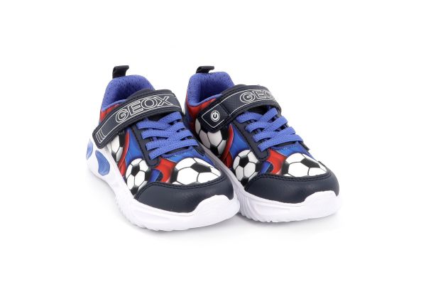 Παιδικό Αθλητικό Παπούτσι για Αγόρι Geox Ανατομικό με Φωτάκια On/Off Χρώματος Πολύχρωμο J45DZB 02ACE C4226