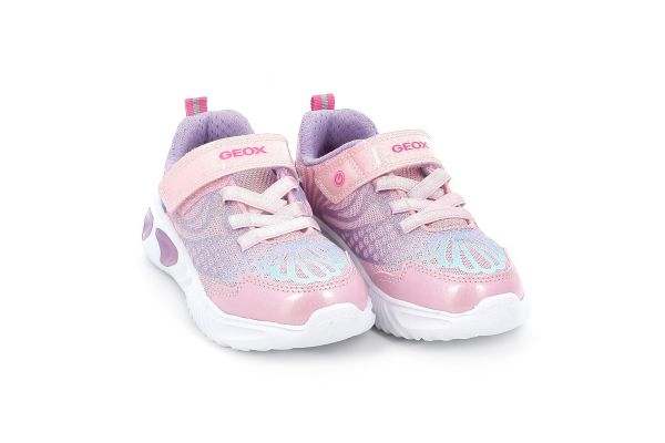 Παιδικό Αθλητικό Παπούτσι για Κορίτσι Geox Ανατομικό με Φωτάκια On/Off Χρώματος Ροζ J65E9A 0ASPV C8842
