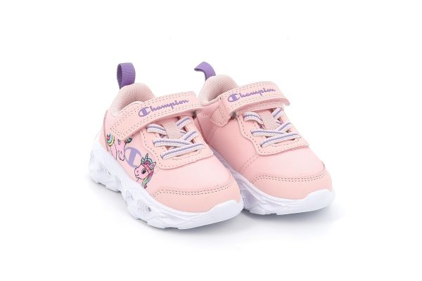 Παιδικό Αθλητικό Παπούτσι για Κορίτσι Champion Funfair Print U Td Low Cut Shoe με Φωτάκια Χρώματος Ροζ S33278-PS012