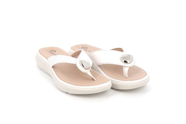 Γυναικεία Comfort Παντόφλα Χρώματος Μαύρο Λευκό 12133002.W