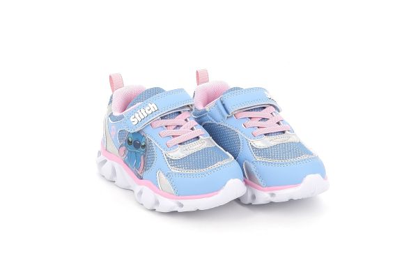 Παιδικό Αθλητικό Παπούτσι για Κορίτσι Disney Stitch με Φωτάκια Χρώματος Σιελ LS001815