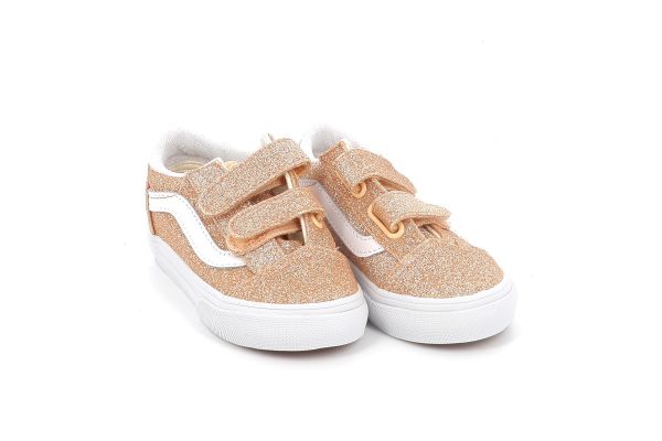 Παιδικό Χαμηλό Casual για Κορίτσι Vans Old Skool V Χρώματος Χρυσό Glitter VN000VAYFL1