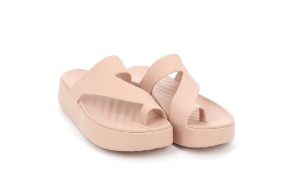 Γυναικείο Mule Crocs Gateaway Platform Toe Loop Ανατομικό Χρώματος Ροζ 210834-7AF