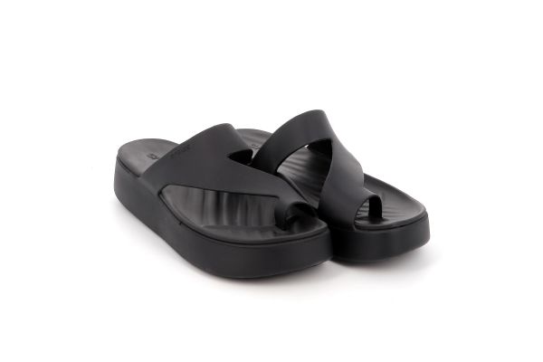 Γυναικείο Mule Crocs Getaway Platform Toe Loop Ανατομικό Χρώματος Μαύρο 210834-001
