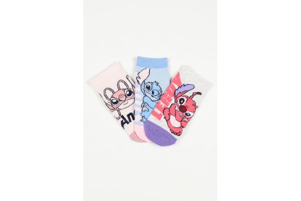 Παιδικές Κάλτσες για Κορίτσι Disney Stitch Χρώματος Πολύχρωμo EZO6018.PACK2