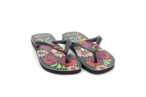 Γυναικεία Σαγιονάρα Havaianas Tropicana Vibes Χρώματος Μαύρο 4150745-0090